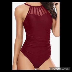 Wine Colored One Piece Swim